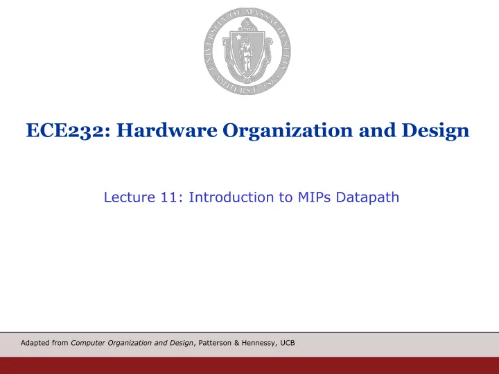 ece232 hardware organization and design