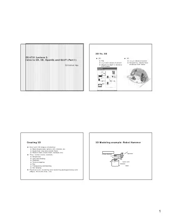 1  3 D Modeling exam ple: Polygonal Mesh  3 D Effects exam ple: Texturing  Original: 424,000