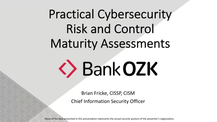 pract ctical cybersecu curity ri risk a and c control ma