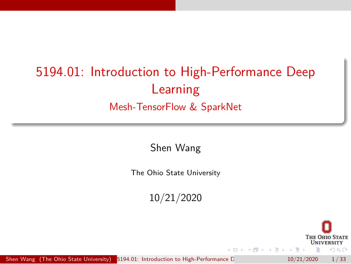 5194 01 introduction to high performance deep learning