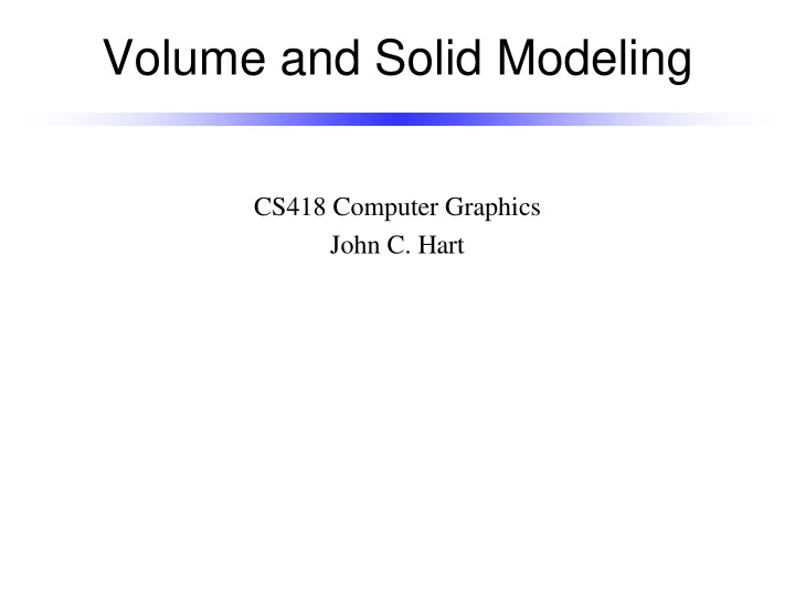 volume and solid modeling