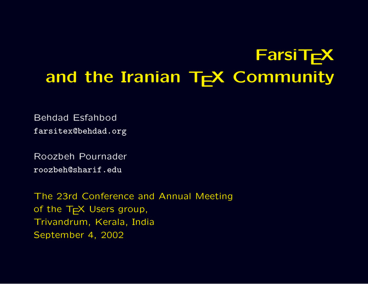 farsit x e and the iranian t x community e