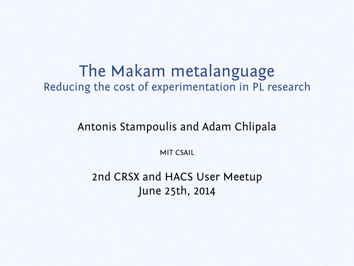 the makam metalanguage