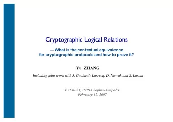 Cryptographic Logical Relations   What is the contextual equivalence  for cryptographic
