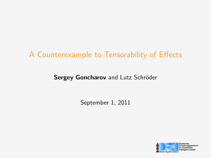 a counterexample to tensorability of effects