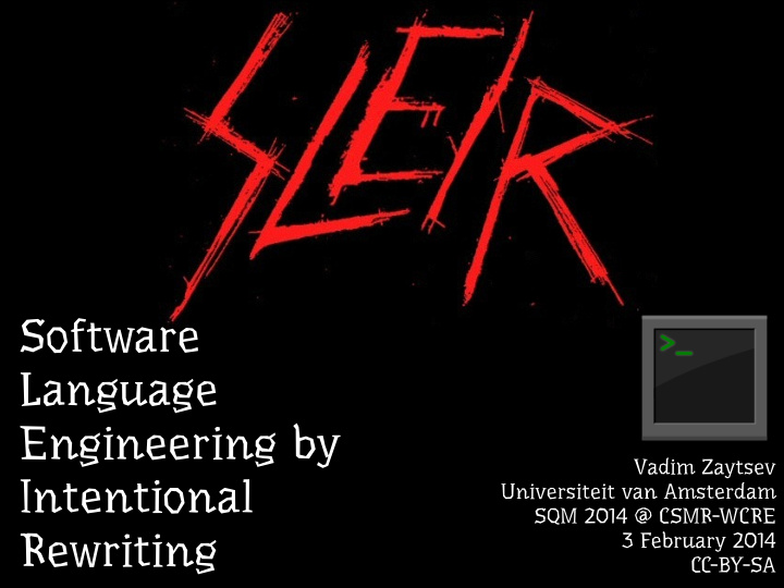 software language engineering by