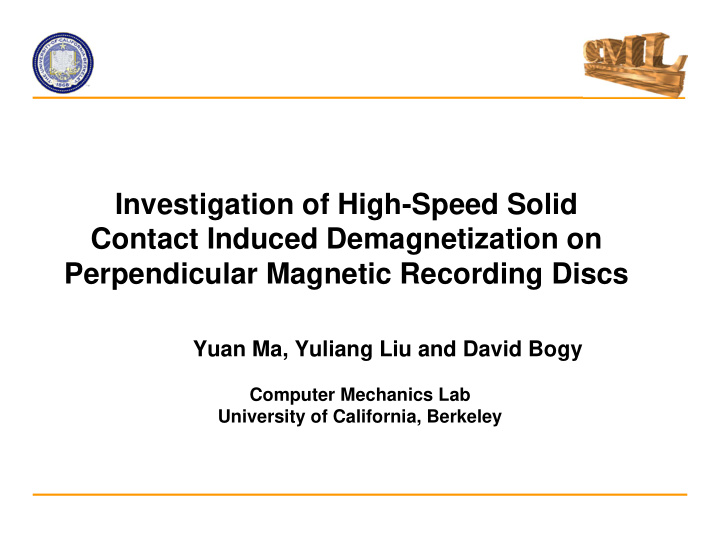 investigation of high speed solid contact induced