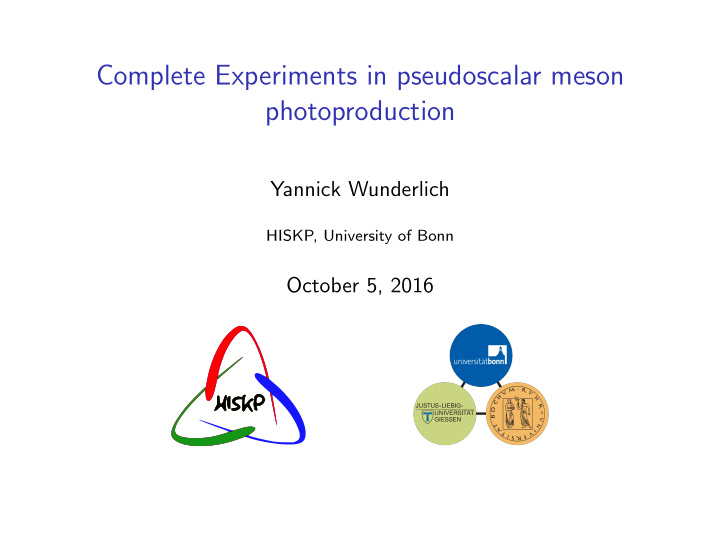 complete experiments in pseudoscalar meson photoproduction