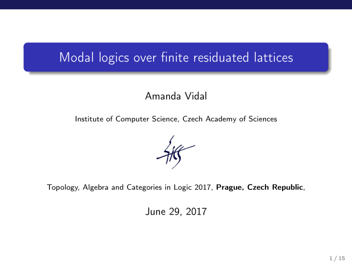 modal logics over finite residuated lattices