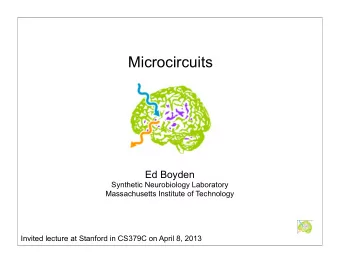 Microcircuits  Ed Boyden  Synthetic Neurobiology Laboratory  Massachusetts Institute of Technology