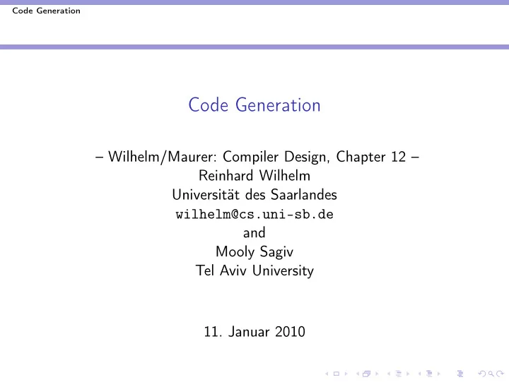 code generation