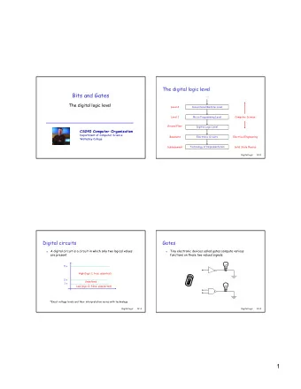 1  How gates work  NOT (                )  NAND (                ) o Transistors can be made to