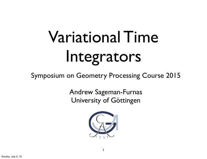 variational time integrators