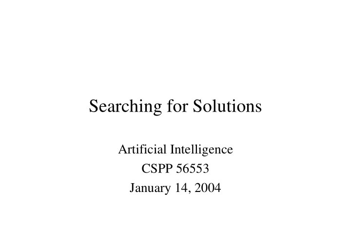 searching for solutions