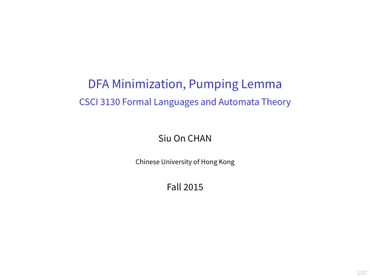 dfa minimization pumping lemma