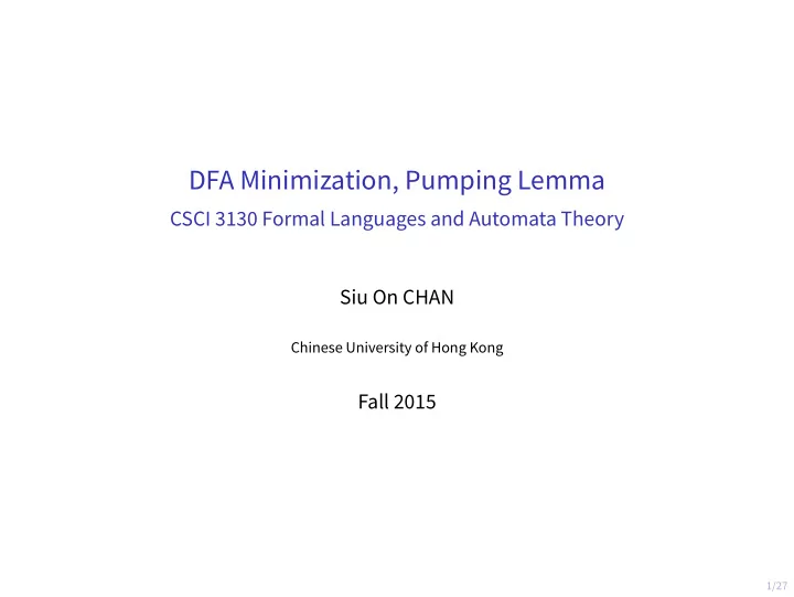 dfa minimization pumping lemma