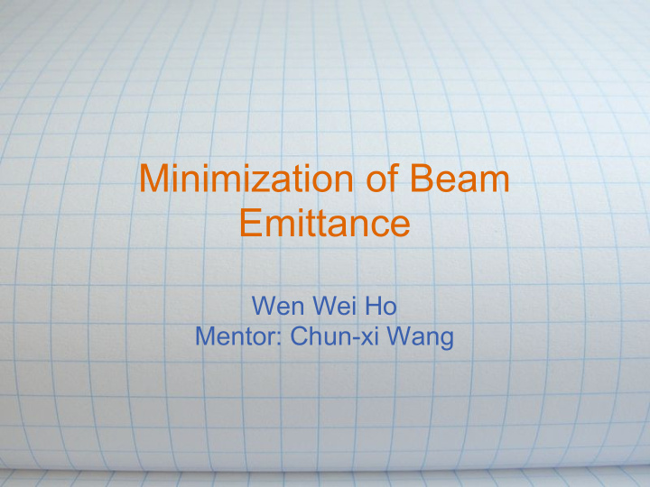 minimization of beam emittance