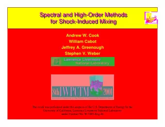 Spectral and High-Order Methods  Spectral and High-Order Methods  for Shock-Induced Mixing  for