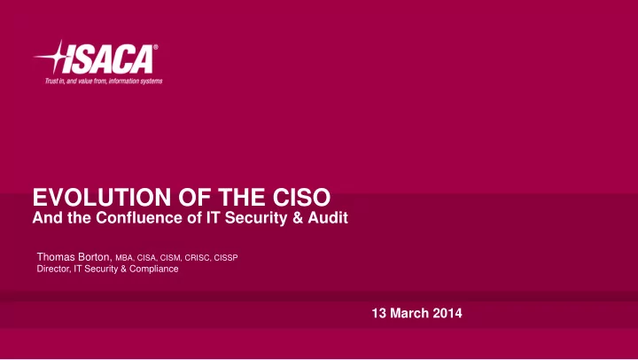 evolution of the ciso