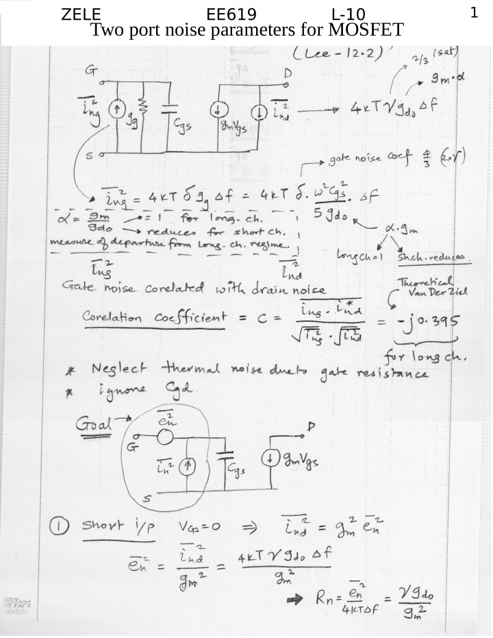 1 zele ee619 l 10 two port noise parameters for mosfet