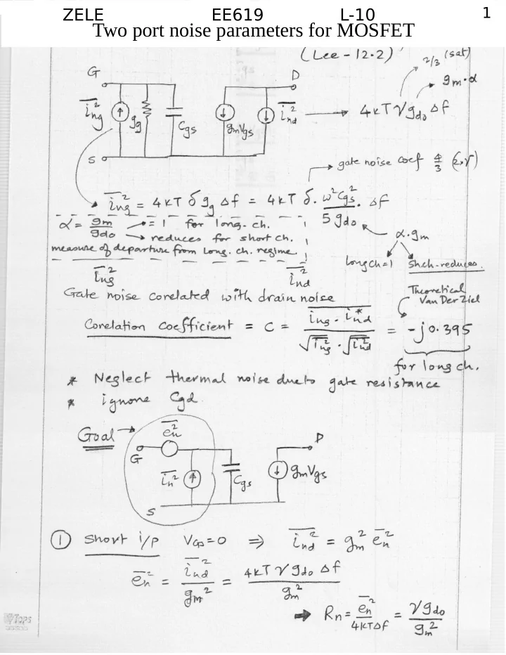 1 zele ee619 l 10 two port noise parameters for mosfet