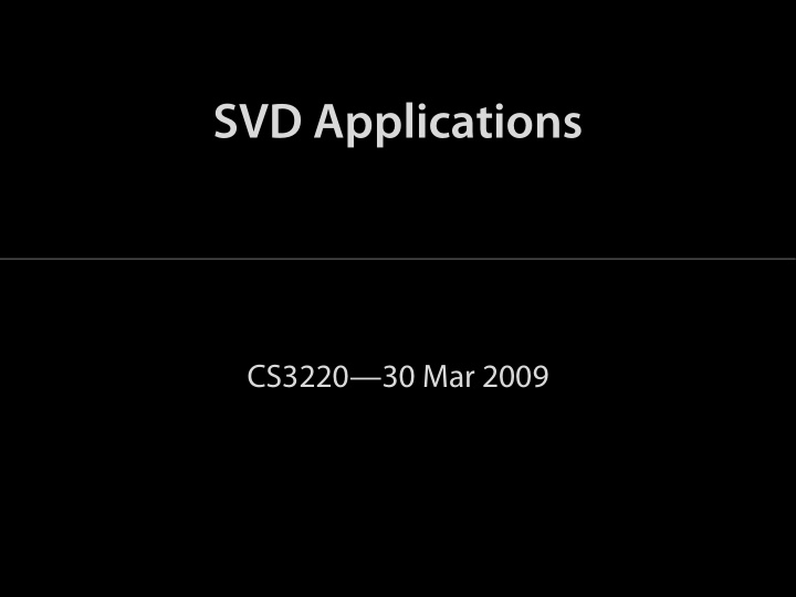 svd applications