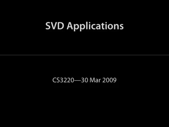 SVD Applications  CS322030 Mar 2009  gaussian 1.0; no noise  gaussian 1.0; noise 0.005  motion