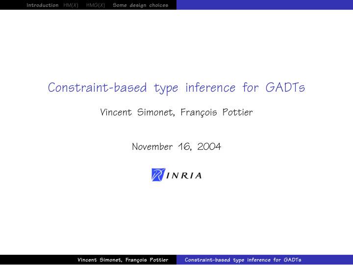 constraint based type inference for gadts