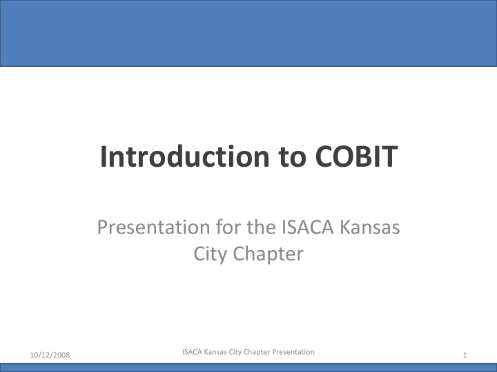 introduction to cobit