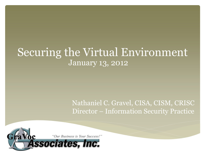 securing the virtual environment