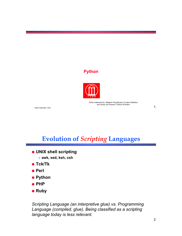 evolution of scripting languages
