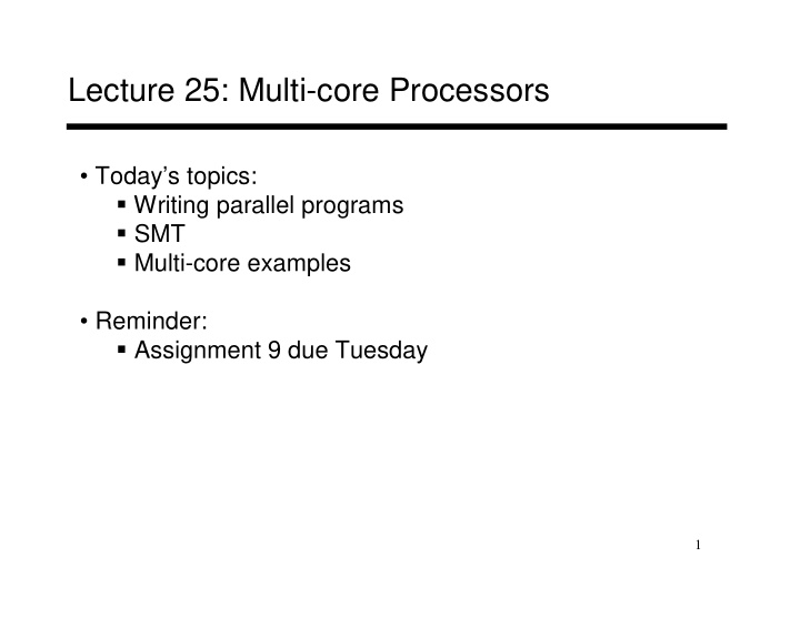 lecture 25 multi core processors
