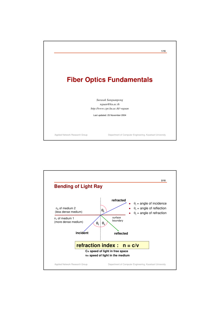 fiber optics fundamentals