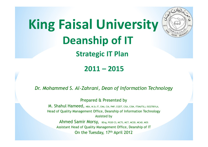 king faisal university