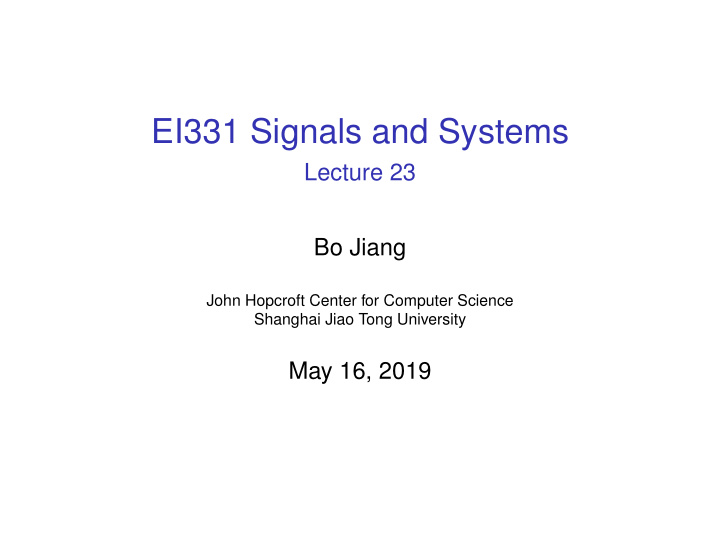 ei331 signals and systems