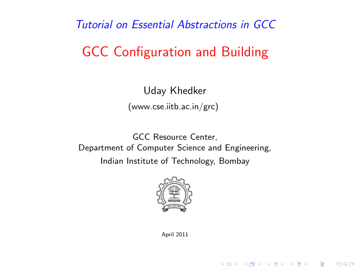 gcc configuration and building