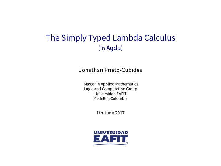 the simply typed lambda calculus