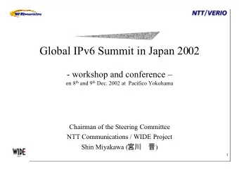 Global IPv6 Summit in Japan 2002  - workshop and conference  on 8 th and 9 th Dec. 2002 at