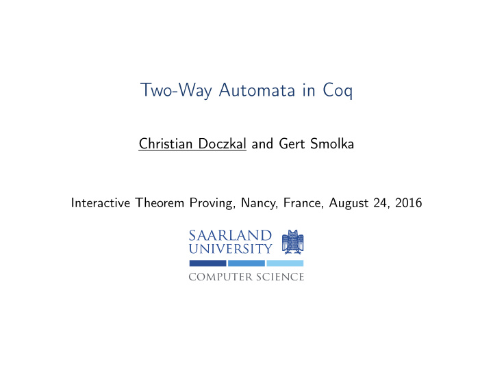 two way automata in coq