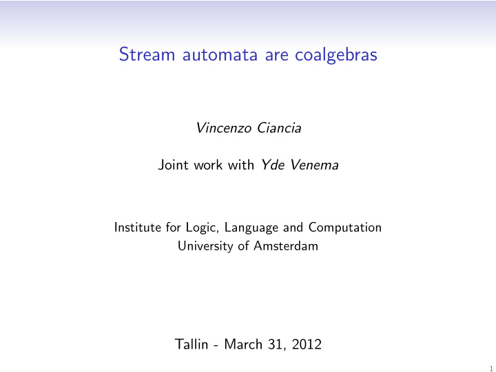 stream automata are coalgebras