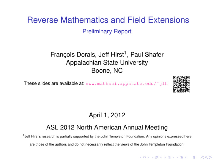 reverse mathematics and field extensions