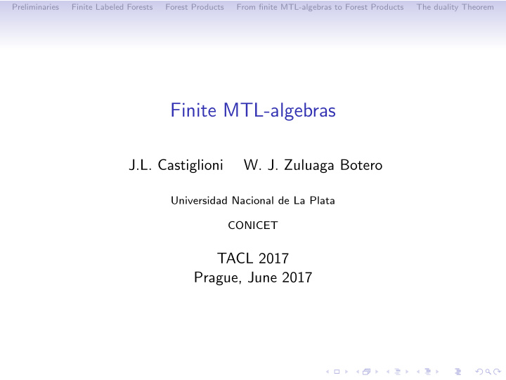 finite mtl algebras