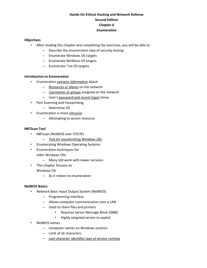hands on ethical hacking and network defense second