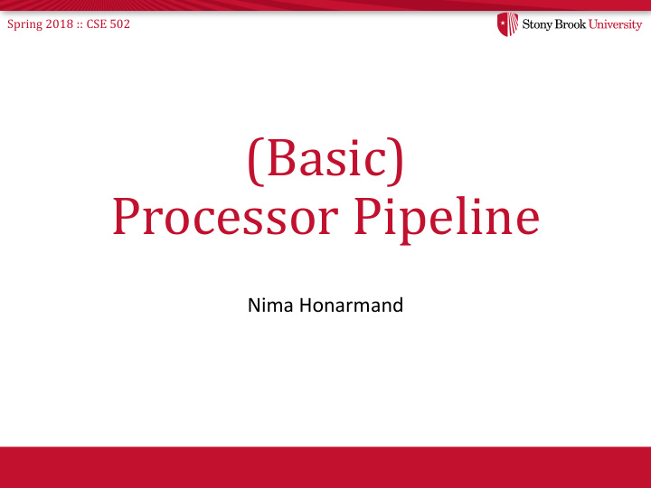 basic processor pipeline