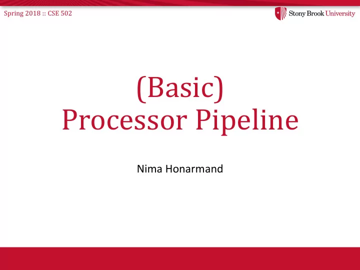 basic processor pipeline