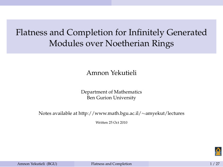 flatness and completion for infinitely generated modules