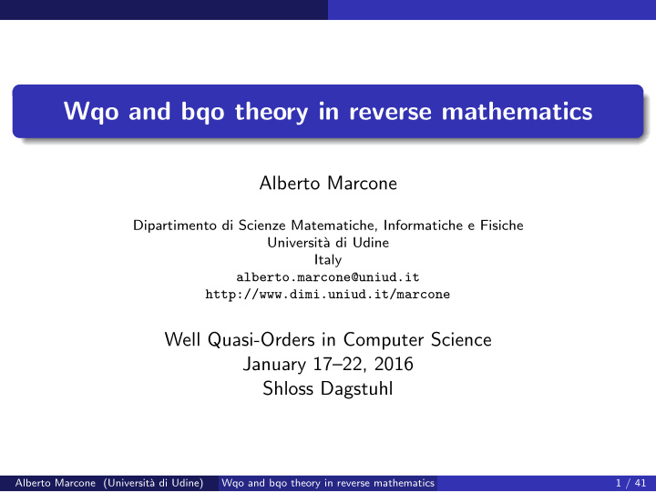wqo and bqo theory in reverse mathematics
