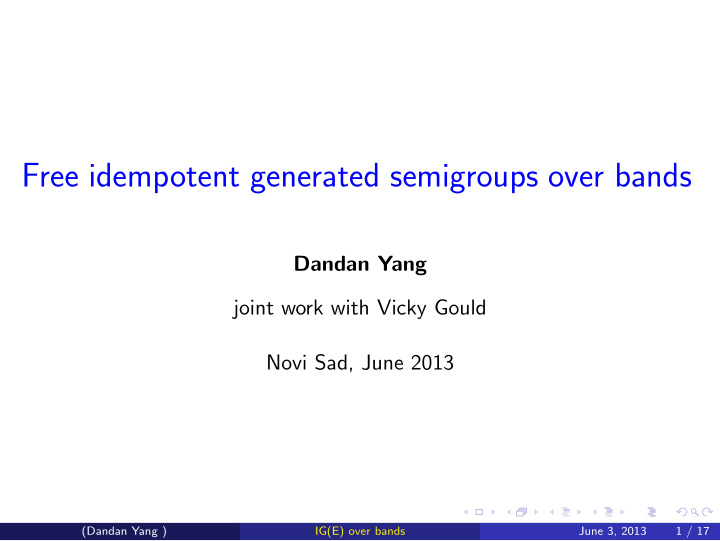 free idempotent generated semigroups over bands