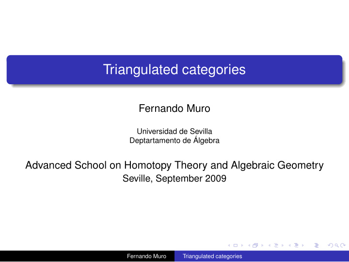 triangulated categories