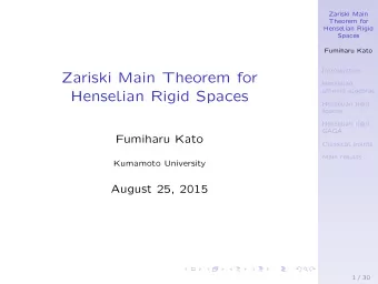 Zariski Main Theorem for  Henselian  affinoid algebras  Henselian Rigid Spaces  Henselian rigid